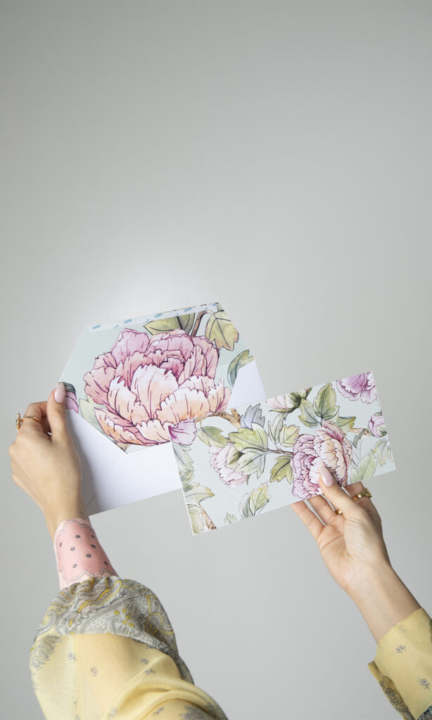 SET OF 3 LUXURY MIRANDA WISH CARDS WITH ENVELOPES - PISTACHIO