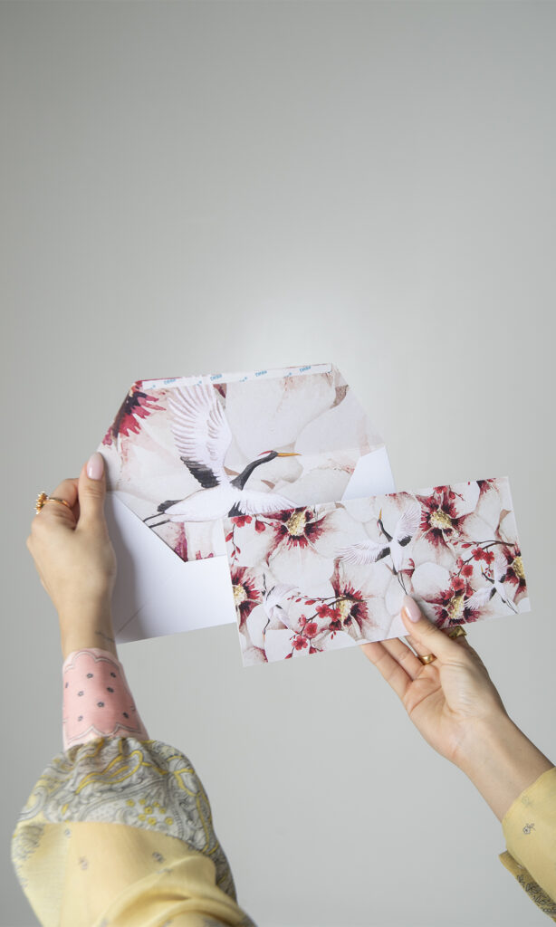 SET OF 3 LUXURY OLYMPIA WISH CARDS WITH ENVELOPES - PINK